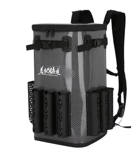 Generisch Angelausrüstungstasche, Angelausrüstungsrucksack | wasserdichte Angeltasche 49L Angelrucksack mit Rutenhalter,Große Aufbewahrungstasche Sling Tackle Rucksack für Angelausrüstung