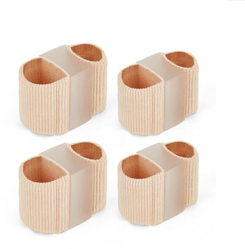 RoadLoo Toe Separator, 4 Pieces Toe Spacers for Women and Men Bunion Corrector Big Toe Straightener Spreaders for Overlapping Toes Correct Alignment With 2 Sizes(2S+2L)