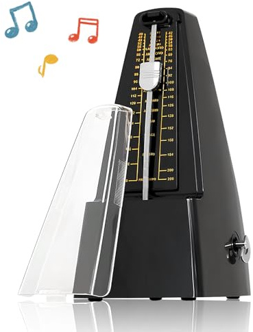 Mechanisches Metronom, Universal Pendulum Metronom Elegant Design Music Timer für Klavier, Gitarre, Geige, Schlagzeug und andere Instrumente (Schwarz)
