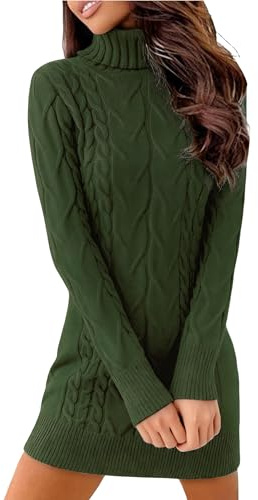 Uniexcosm Robe Longue Col Roulé Femme Manches Longues Robe Pull À Col Haut Coupe Près du Corps