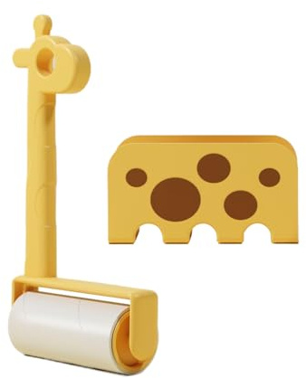 BommFu Rotolo Per Pelucchi Animali Domestici Adesivo Extra, Rullo Rimuovi Pelucchi, Attrezzo Portatile A Forma Di Giraffa Per La Casa Viaggio Tappeti Mobili