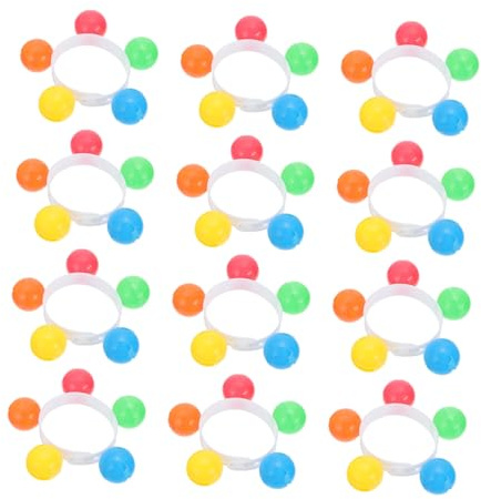 TOYANDONA 12pcs Kids Wrist Rattle Bracelets Jingle Bells Wristband Toys for Toddlers Colorful Sound Making Baby Rattles Early Development Wrist Decor Random Color