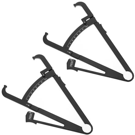 BELLIFFY 2 Unidades Calibrador de Pliegues Cutáneos Medidor de Grasa Corporal Portátil y Compacto para Medición de Grasa Abdominal, Cintura y Brazos Uso Doméstico para Control de Salud