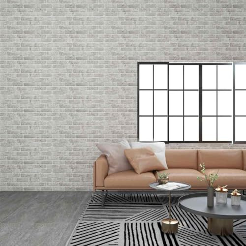 Wandpaneel Schalldämmung Wand,3D-Wandpaneele 10 Stk. Hellgrau Backstein-Optik EPS,Wandpaneel für Küche,Badezimmer,Balkon,Schlafzimmer,Wohnzimmer