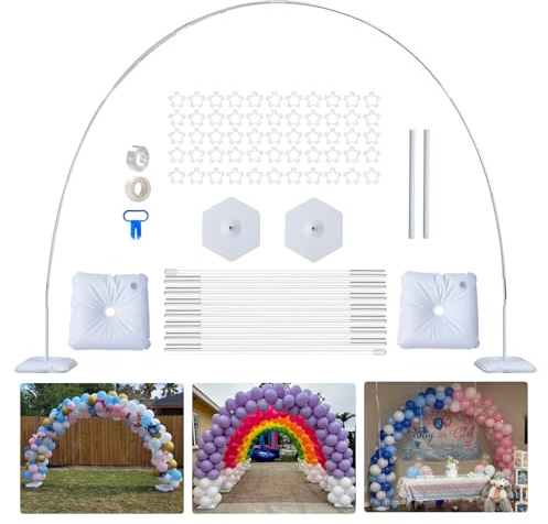 MaxBinTon Wiederverwendbarer Ballonbogen Stand Kit, Ballonbogen Gestell mit Fuß für Party Hochzeit Baby Geburtstag Weihnachten Dekoration