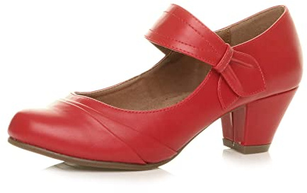 Donna Tacco Medio Mary Jane 40s 50s Lavoro Comfort Elegante Scarpette Taglia 6 39