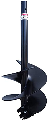 18 Heavy Duty Earth Auger, 2 Round Drive, 4 ft Long, Replaceable Edges