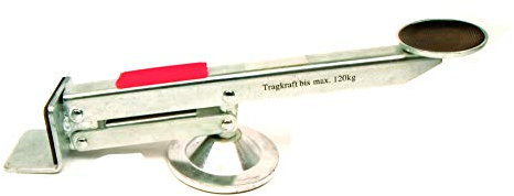 HAROMAC Tür- und Plattenheber, max. Hubkraft 120kg schwenkbar mit rutschfestem Hebel | Montagehilfe zum Türen anheben, einstellen, ausrichten | Größe 315 x 50 x 70 mm,