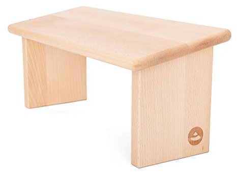 Bodhi Meditationsbank Klassisch | Yoga Hocker aus Holz | Kniesitz Medibank für eine Tiefe Meditation | Ergonomische Yoga Bank | Tragbarer Meditationshocker | Yoga Zubehör zum Knien | Lhasa