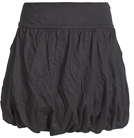 Vishes - Alternative Bekleidung - Einfarbiger Damen Basic Ballonrock Pluder-Rock Biobaumwolle Taschen