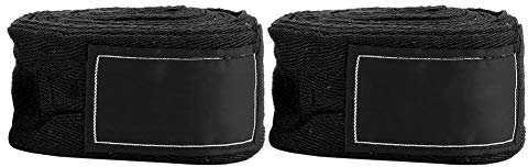 Vbestlife 2PCS Boxing Hand Wrap, Baumwolle verlängert Boxing Hand Wraps Handwickel Bandagen für das Training Boxen 5M(schwarz) Boxausrüstung Wettbewerbsbewegung