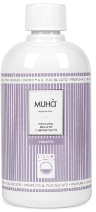 MUHA' | Profuma Bucato Concentrato, Fragranza Chiaro Violetta, Ideale per lavatrice o lavaggio a mano , Profumazione a Lunga Durata, Formato da 400ml | Ideale per lavatrice o lavaggio a mano, Profumazione a Lunga Durata