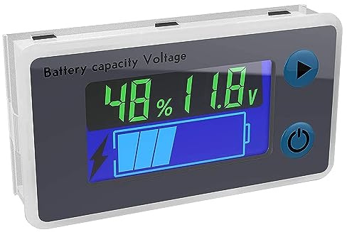ZHITING Batterietester, 10-100V Digitaler Batteriekapazitätstester, Prozentuale Spannungstemperaturüberwachungstester