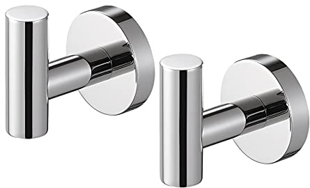 KES Gancho Toallas Baño Acero Inoxidable SUS304 Percha 2 Ganchos Perchas pared Pulido, A2164DG-P2-UPC