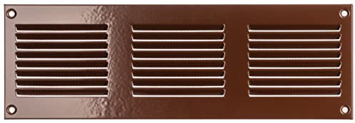 300x100mm Griglie D'Aerazione/Ventilazione in Metallo - Marrone Griglia D'aria con Rete Anti Insetti