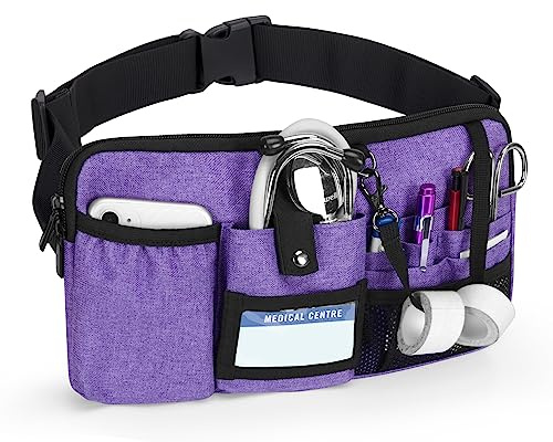Trunab Multifunktionale Krankenschwester Gürteltasche, Lila | Mit Werkzeugtaschen, Klebebandhalter und Verstellbarem Hüftgurt, für Krankenschwester, Arzt und Krankenpflegeschüler