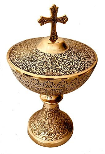 ALADEAN Big 10 Vintage Ciborium 16oz with Celtic Cross - Catholic Christian Church Host Ciborium Ciboria | Renaissance Medieval Gifts, Communion Cup