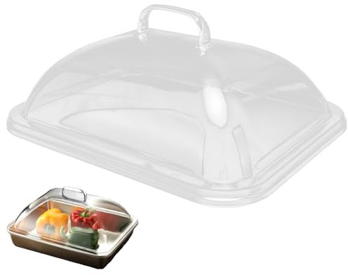 Coperchio Per Schizzi a Microonde, Coperchio Per Piatto a Microonde con Manico, Copripiatti Per La Casa a Forma di Rettangolo Trasparente in Acrilico Trasparente Per Cucina(M)