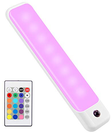 BIGMONAT Batteriebetriebene LED-Kabinett-Farblichtstreifen,Drahtlose Dimmbare Nacht-Innenbeleuchtung,Selbstklebender Weinschrank,Kleiderschrank,Geschenkschrank Fernbedienung Farblichtstreifen,DIY