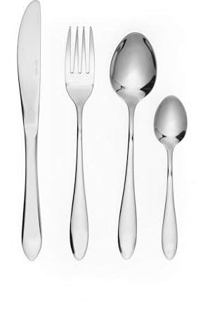Salter COMBO-8814 Harrogate Cutlery Set – 64 Piece 18/0 Stainless Steel, Table Utensils for 16 Place Settings, Dishwasher Safe, Forks/Knives/Spoons/Teaspoons Included in Set, 25 Year Guarantee