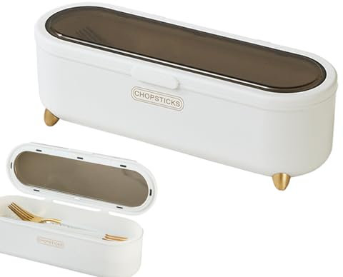 Anulely Chopsticks Box | Kitchen Drain Storage Box Cutlery Holder - Dustproof Spoon Chopsticks Storage Box Container for Dining Table, Countertop