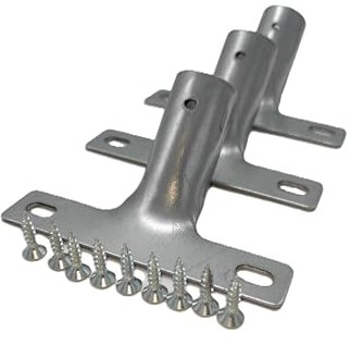 BaWoTec 3 x Metallstielhalter 28 mm, Stielhalter für Gerätestiele mit Ø 28 mm, verzinkt, Besenstielhalterung inkl. Schrauben