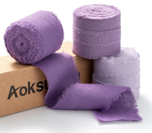 AOKSUNOVA Geschenkband Baumwollband Hochzeit Schleifenband Bunt | Apricotfarbenes Baumwoll Geschenkband für Hochzeit,Verpackung und Dekoration,Breites Schleifenband mit Edler Fransenkante