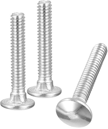 QUARKZMAN 1/4-20x1-1/2 Perno de Carruaje 10 Piezas Tornillos de Cabeza Redonda con Cuello Cuadrado Acero Inoxidable 304 Totalmente Roscados Plateado