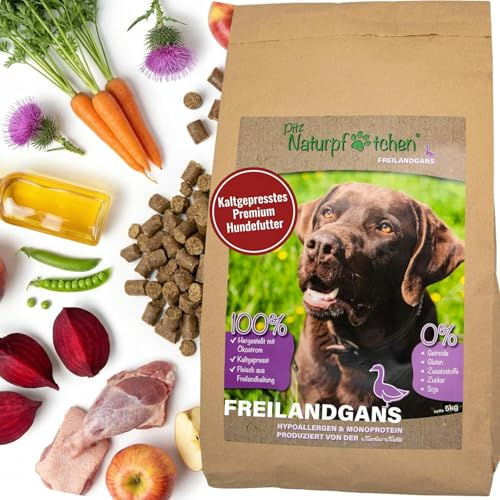 Naturpfötchen Ganso al aire libre – 100% prensado en frío – fabricado por el molino Markus – respetuoso con el medio ambiente – Comida seca para perros premium (5 kg)