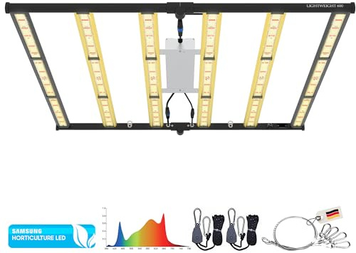 THE GROW 600 Watt Vollspektrum LED (mit UV- und Infrarotlicht) mit 2720 Dioden, leistungsstarke Pflanzenlampe, Dimmbar, Daisy-Chain Funktion, optimal für Growzelt / 2,9 umol/J