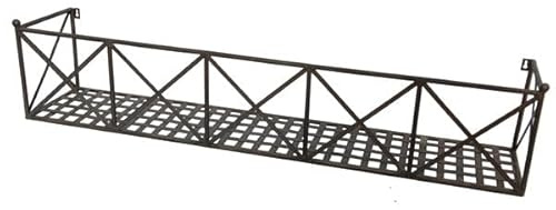 ecosoul Blumenkasten Russo Metall Blumenwandkorb H/B/T 23/110/22 cm Eisen, dunkelrostfarben lackiert zur Befestigung an der Außenwand Wandhalterung länglich rechteckig