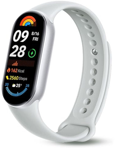 2024 Nuevo Mi Smart Band 9 -Autonomía de hasta 21 díasSueño,Pantalla AMOLED con tasa de refresco de 60 Hz, Sueño, Estrés, SpO2, Monitor de Frecuencia Cardíaca, 5ATM*,App Mi Fitness, (ES) (Plata)
