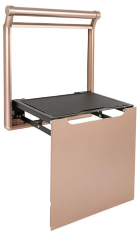 Duschsitz Klappbar Duschbadestuhl Wandmontage Duschklappsitz Klappsitz Dusche bis 150kg Badestuhl Duschhocker-Badhocker Hocker Duschstuhl für Senioren (Gold, 41 * 32.2 * 69.5 cm)