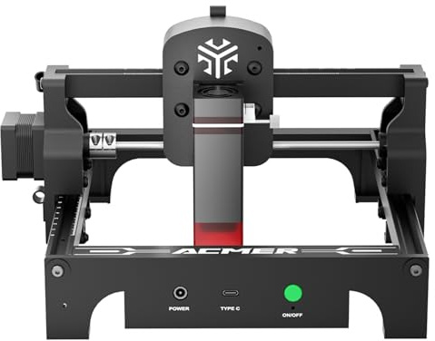 ACMER S1 3.5W Laser Graviermaschine, Mini Schreibtisch Laser Cutter mit 0,04mm Präzision, 10000mm/min hoher Gravurgeschwindigkeit, Lasergravur Maschine Arbeitsbereich 130x130mm
