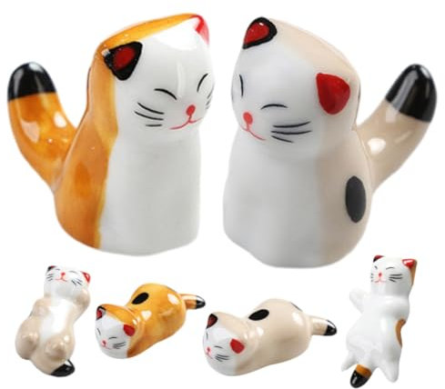 Generico 6 Pezzi Poggia Bacchette Gatto Fortunato guaio Zampa Porta-Bastoncini Stand ASSE portaposate da tavola Decorazioni tavola Delizioso Porta Bacchette Resto delle Bacchette Ceramica
