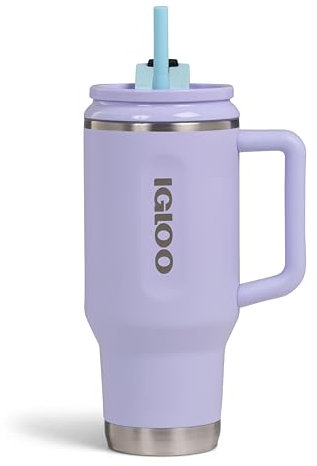IGLOO Taza térmica Travel Mug 32 - Taza de viaje aislada, vaso de acero inoxidable, color morado, 0,95 L para camping, coche, barco y ocio