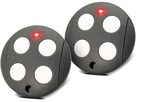 Wvoillty 433,92 MHz Telecommande Portail, Lot de 2 Telecommande Porte de Garage Compatible avec Telecommande Mhouse GTX4, Rolling Code, 4 Canaux