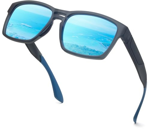 Face Shadow Sonnenbrille Herren Polarisiert Pilotenbrille Eckig Fliegerbrille UV400 Schutz Sunglasses Men Women Modern Retro