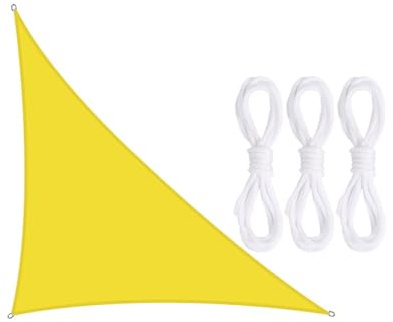 SLDAGe Voile d'ombrage de Triangulaire avec Corde Libre, Voile d Ombrage Imperméable Auvent Résistante Jaune Fluorescent, Voile Dombrage Bloc UV de 95%, Toile Ombrage Exterieur,A,4x4x5.7m
