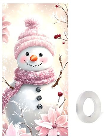 Weihnachten Türabdeckung Dekoration,180×90cm Weihnachten Tür hängende Banner,Winter Themen Dekorationen,Winter Hintergrund Banner für Haus,Haustür,Veranda Dekoration (C)