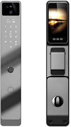 BOGJFC Intelligentes Fingerprint Türschloss Mit Kamera Tuya WiFi Gesichtserkennung Passwort Karte Schlüssel Mortise 24x260mm Passt 40-120mm Tür Aluminiumlegierung