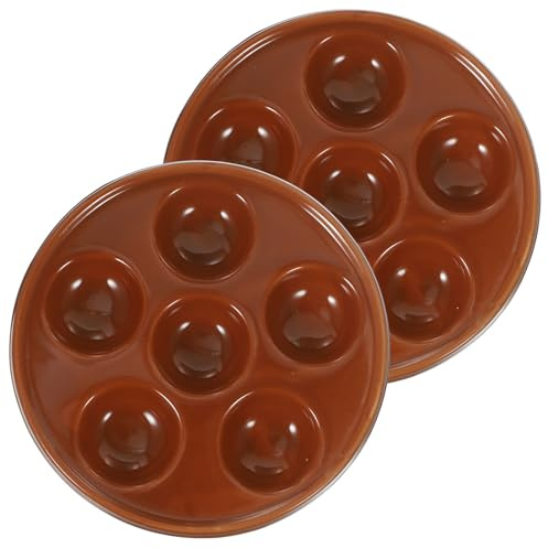 DOITOOL Piatto per Lumache in Ceramica 2 Pezzi Teglia per Cottura Takoyaki e Crostacei Manico Piastra Rotonda per Forno e Uso Domestico Ristorante e Feste