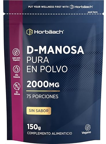 D Mannos Pulver 2000mg | Osmaksatt | Vegansk 150g – 75 Portioner | 100% Ren D mannose | av Horbaach