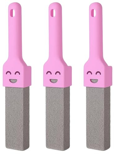 3 PCS Pumice Stone for Toilet, Toilet Pumice Cleaning Stone, Pumice Stones with Purple Handles, Pumice Stone for Cleaning for Household Cleaning, Ovens, Pools, Grills, and Bathtubs