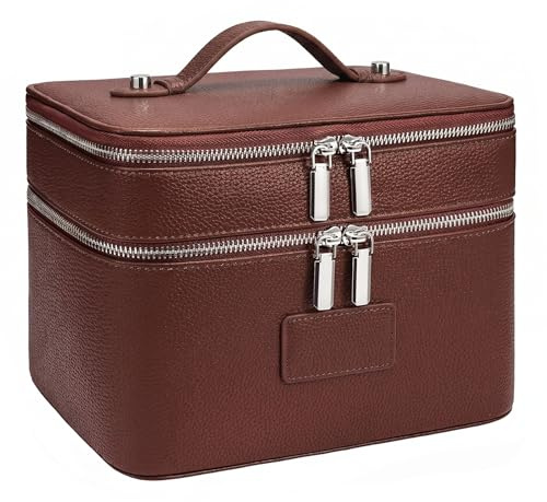 Kosmetiktasche,Kulturtasche Damen,Make up Tasche Mit Großem Fassungsvermögen und Zwei Ebenen,Reise-Kosmetiktasche Mit Fächern und Griffen