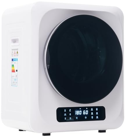 Abgastrockner Wäschetrockner 3kg (4kg), 850W, Edelstahl, 6 Programme, UV-Sterilisation, Mehrfachfilter, Überhitzungsschutz, Wandmontierbar, Energieklasse G, Weiß