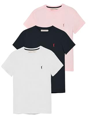 Polo Club Pack 3 Camisetas Mujer 100% Algodón Manga Corta - Verano T-Shirt