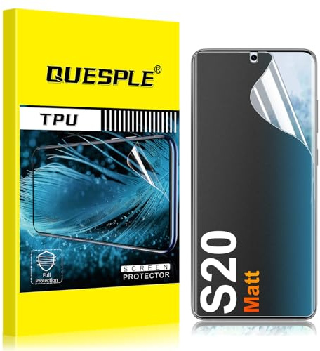 QUESPLE [3 Stück] Matt Schutzfolie für Samsung Galaxy S20 5G, Anti-Fingerabdruck, Blendschutz Matte Weich TPU Folie, Ultra-Klar Fingerabdruck-ID Unterstützen Displayschutzfolie