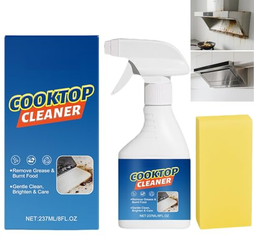 Cooktop Degreaser, Heavy Duty Oven Cleaner Spray for Baked-On Grease, Multi-Surface Cooktop Cleaner for Kitchen Surfaces, Kitchen Appliance Cleaners Spray, Professional Household Cleaners. (1PCS)