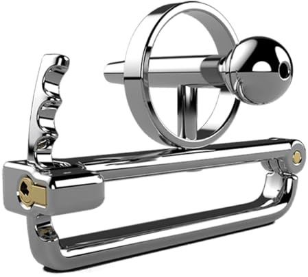 Keuschheitskäfig Herren Extrem Metall Chastity Cage Männer Metall mit Penisplug Peniskäfig Edelstahl mit Dilatoren für Männer Edelstahl Hohl Hodenpresse Cbt Ball Torture Bdsms Spielzeug Extrem für Män